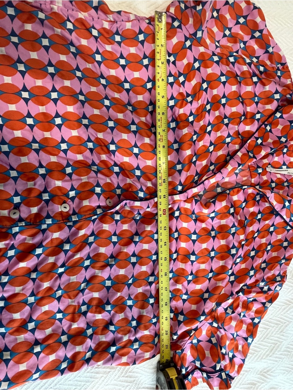 Anthropologie Women’s Short Pajama Set in Coral Pink Geometric Print size L/XL - Picture 5 of 6